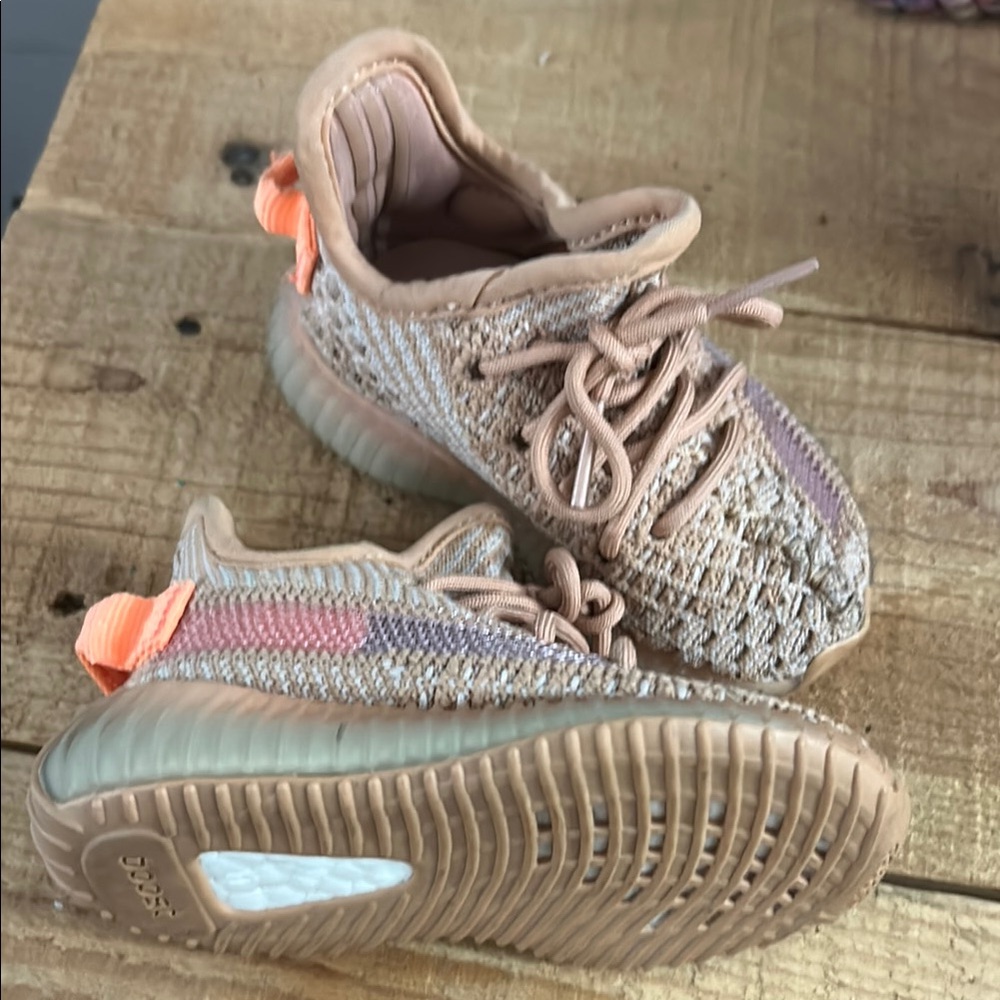 Kids Tan and Orange Sneakers